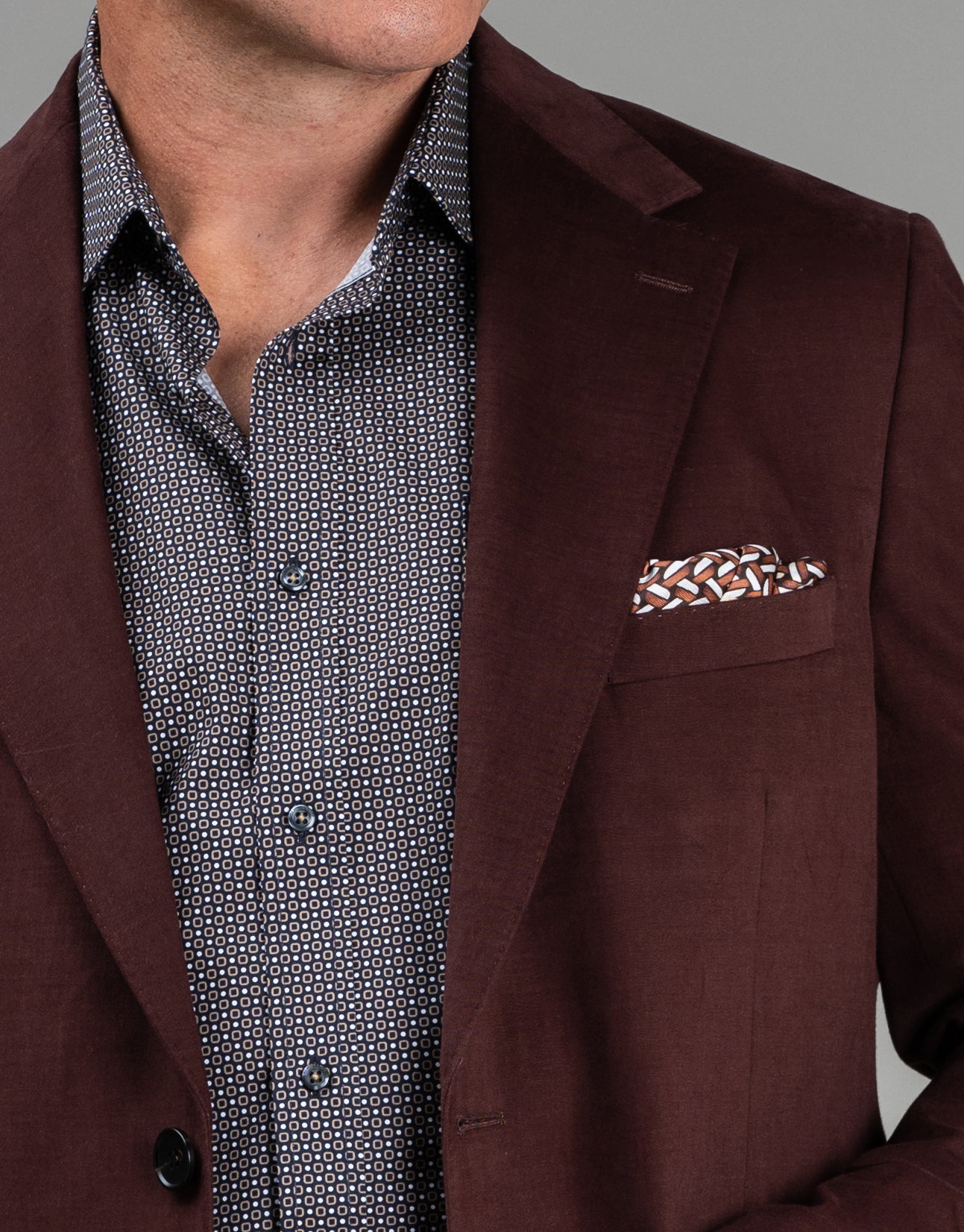 Cyprus Maroon Cotton-Cashmere Blazer