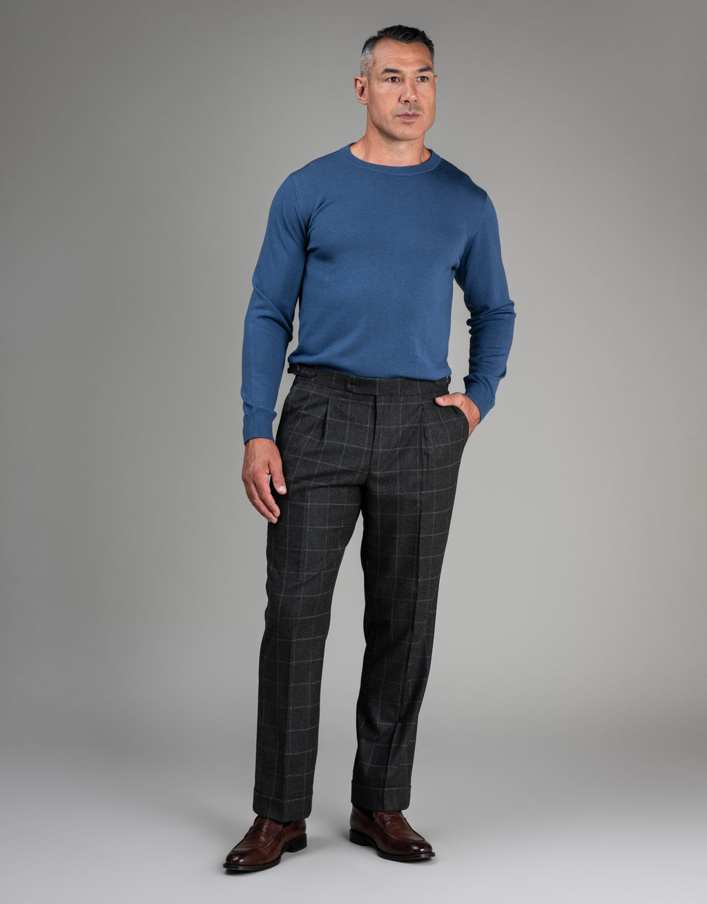 Naseby Vintage Blue Crew Neck Jersey
