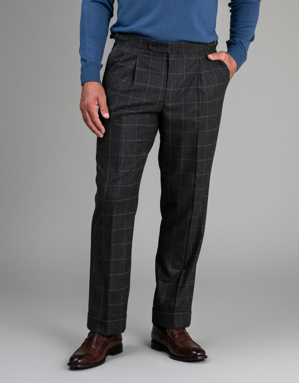Lyon Dark Green Check Flannel Suit