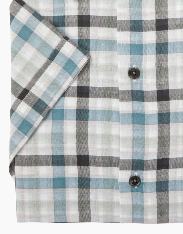 Hahei Light Blue Check Short Sleeve Shirt