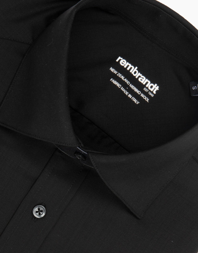 McCahon Black Merino Wool Shirt