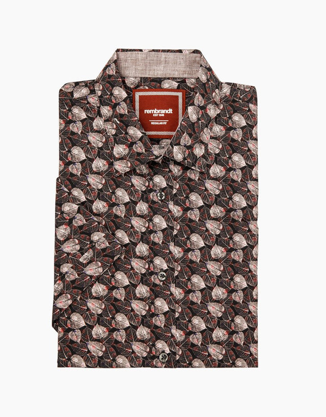 Raglan autumn leaves short sleeve shirt