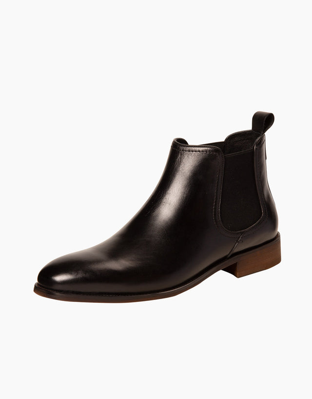 Chamonix black leather chelsea boot