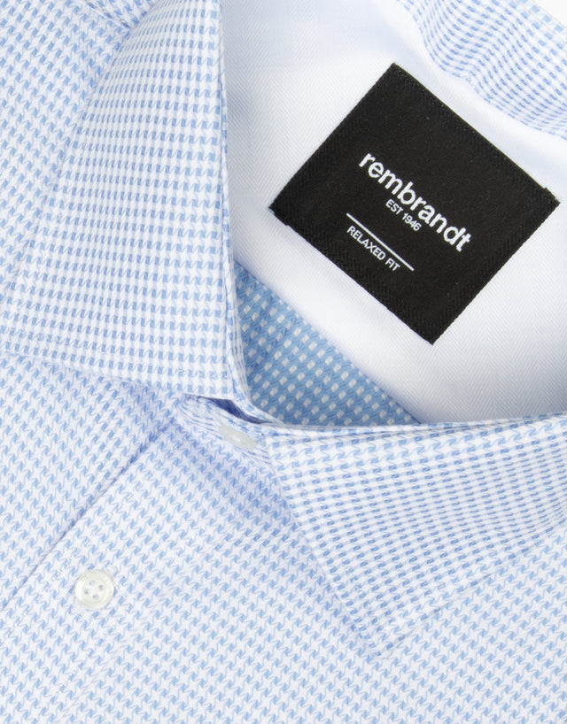 Sinatra Light Blue Microdesign Tailored Shirt