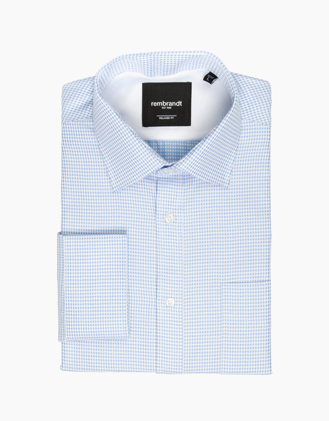 Sinatra Light Blue Microdesign Tailored Shirt