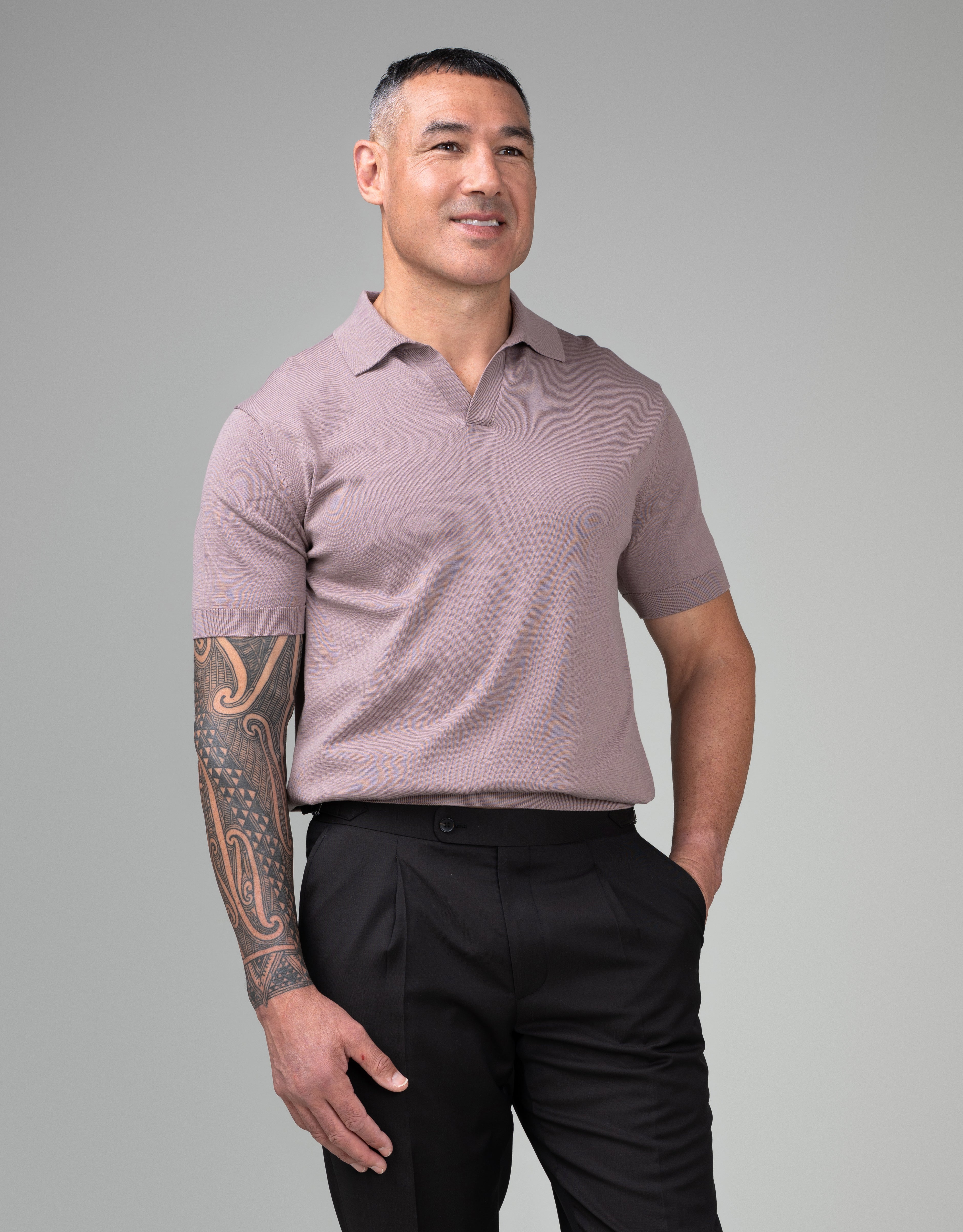 Amalfi Dusty Rose Knitted Polo