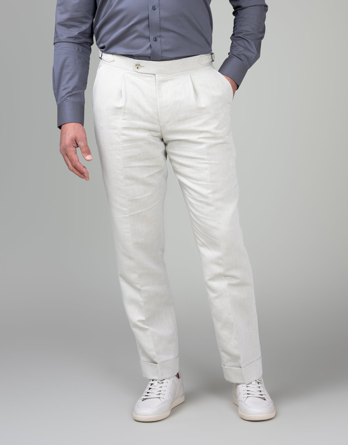 Crete Beige Linen-Cotton Trouser