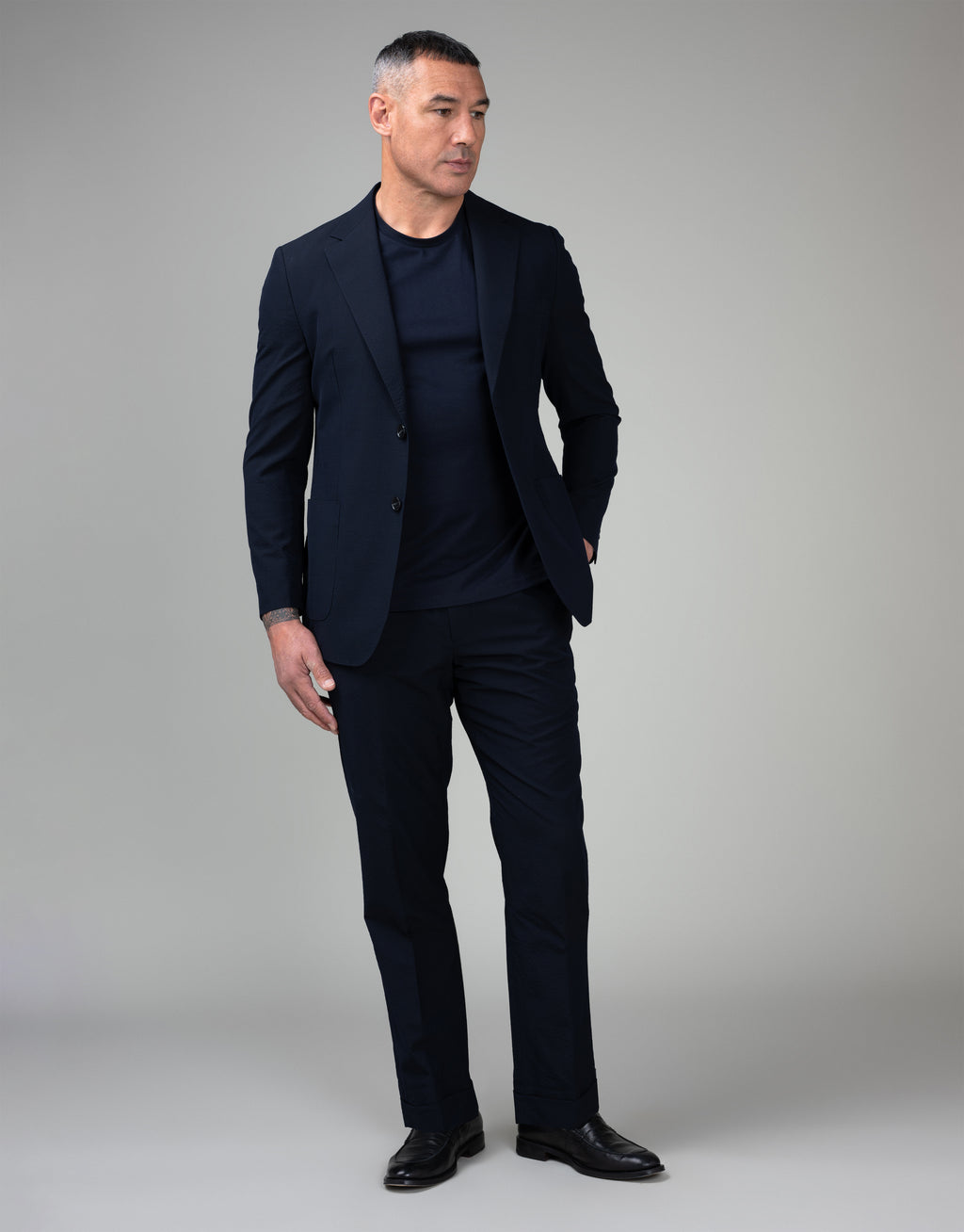 Malta Navy Seersucker Blazer