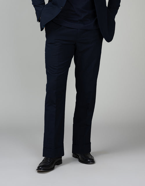 Evans Navy Seersucker Trouser