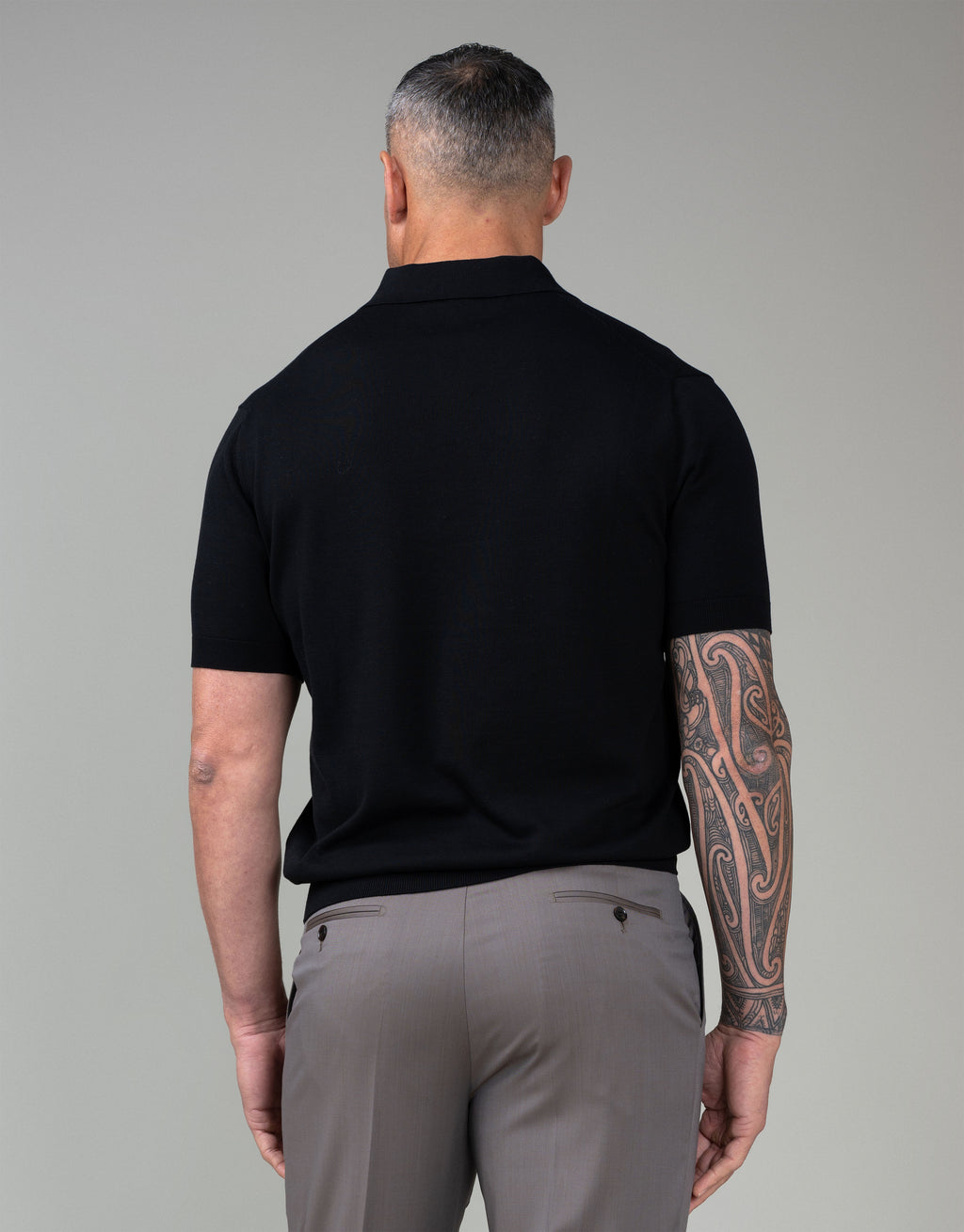 Amalfi Black Knitted Polo