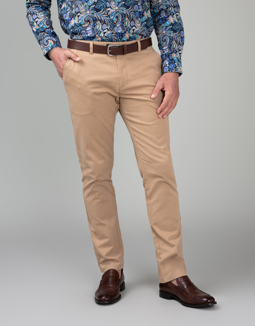 Tyler Camel Brown Textured Chinos
