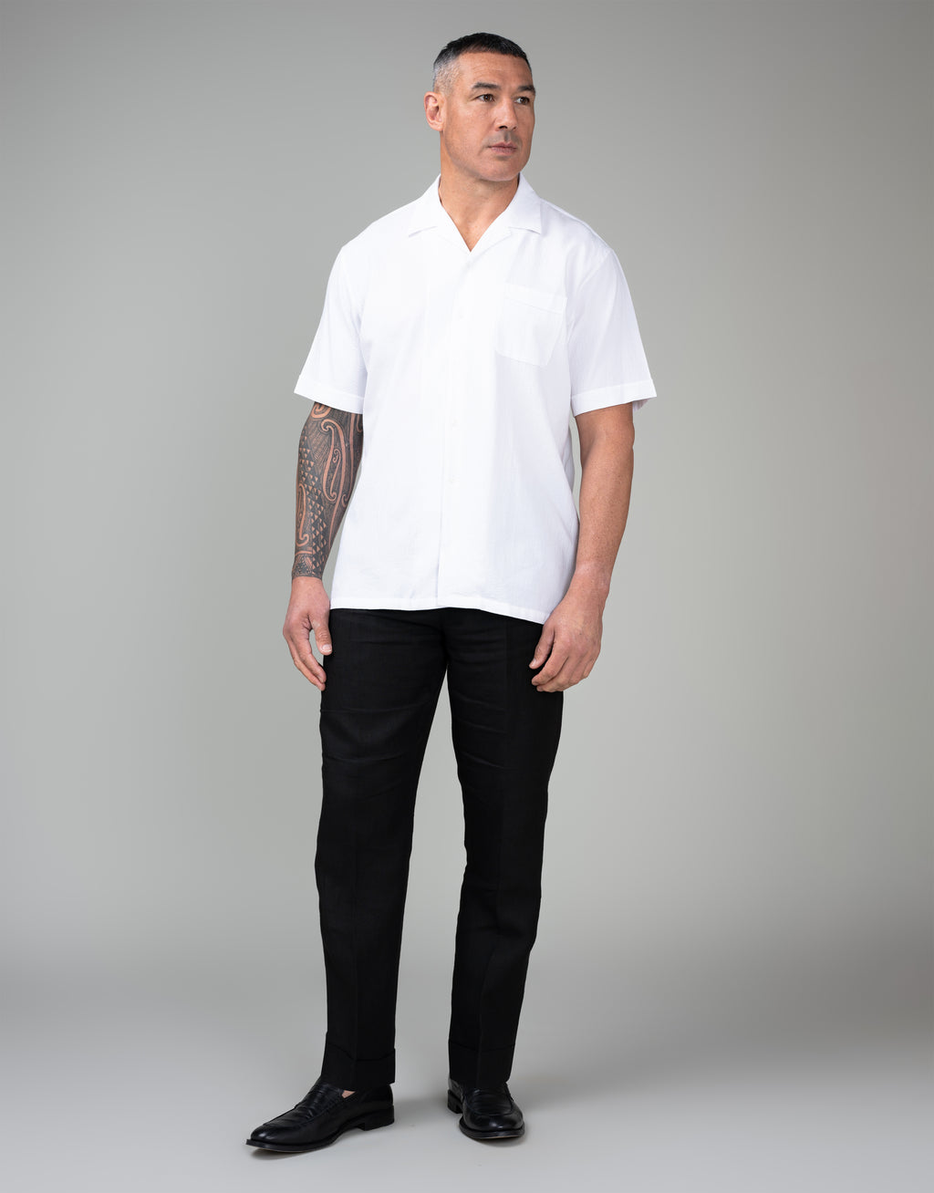 Hahei White Seersucker Short Sleeve Shirt