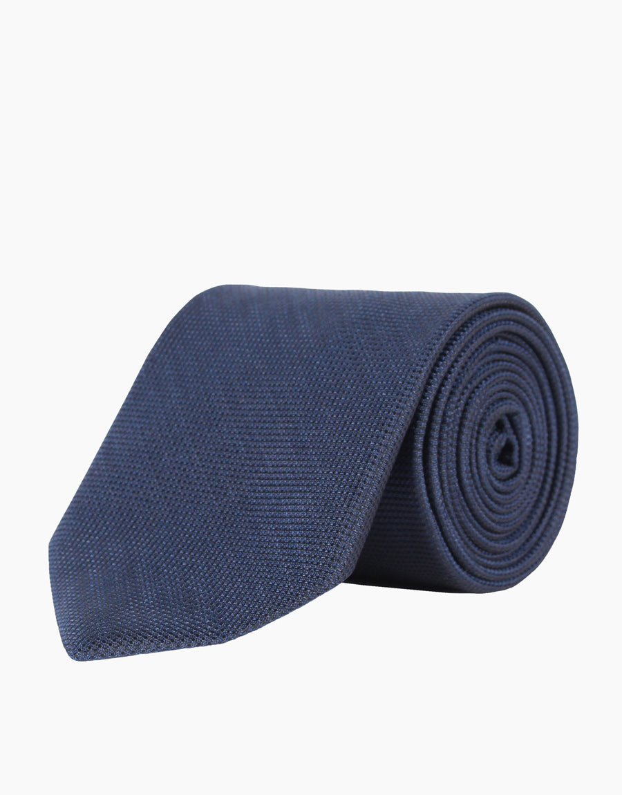 Plain Navy Silk Tie