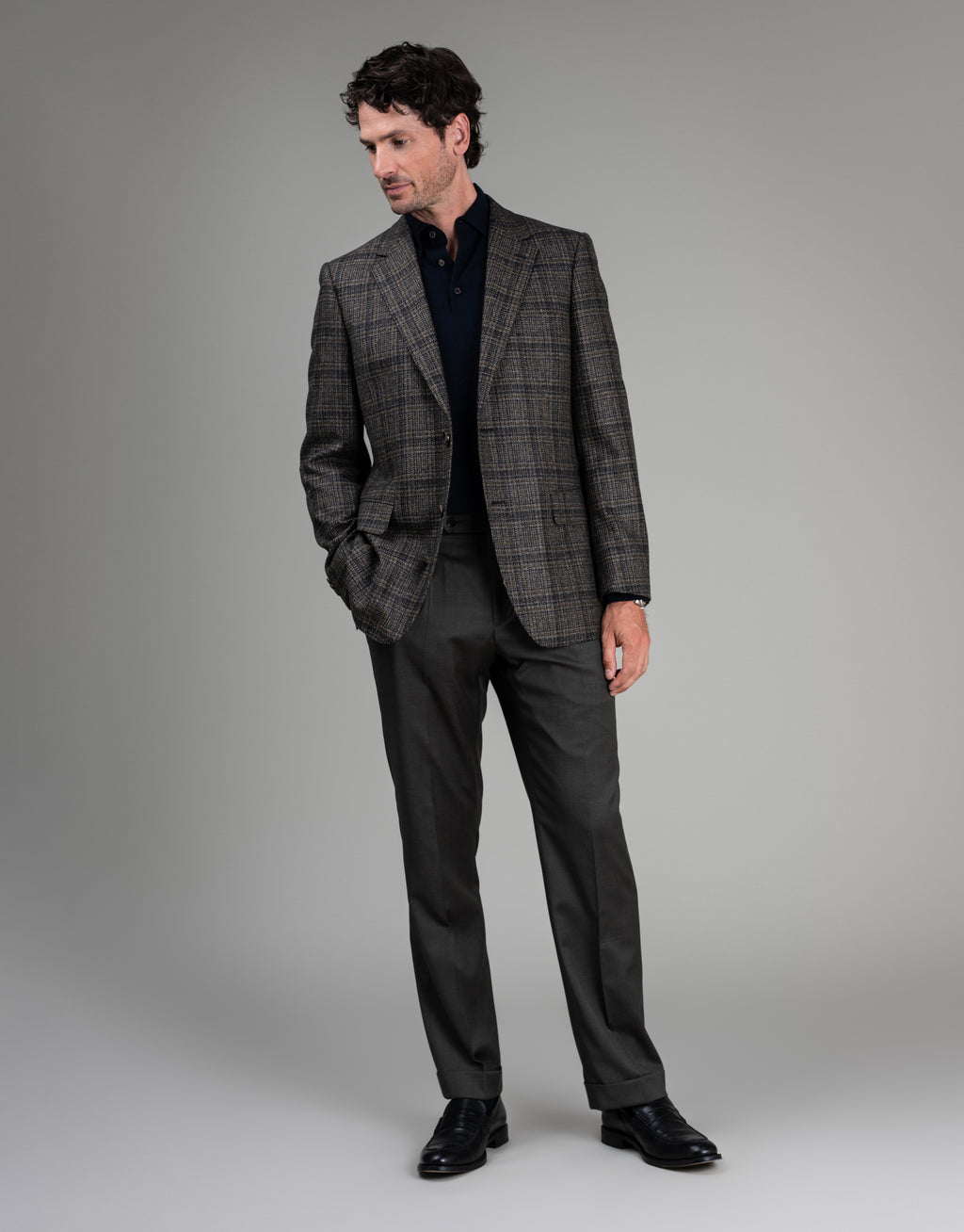 Cooper Olive Green & Navy Check Blazer