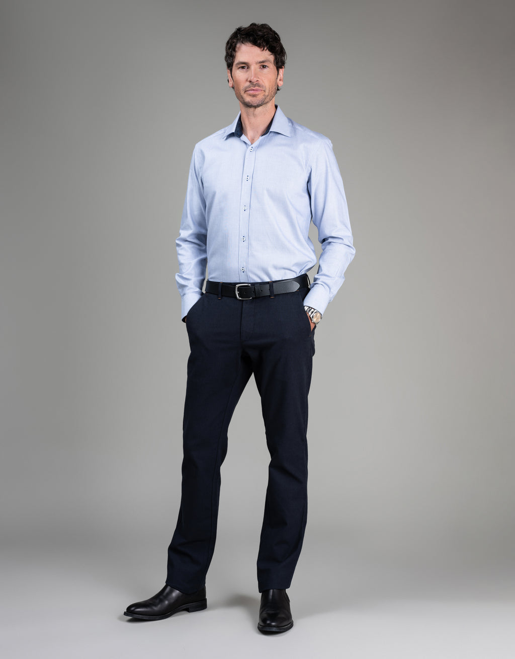 Tyler Navy Birdseye Chinos