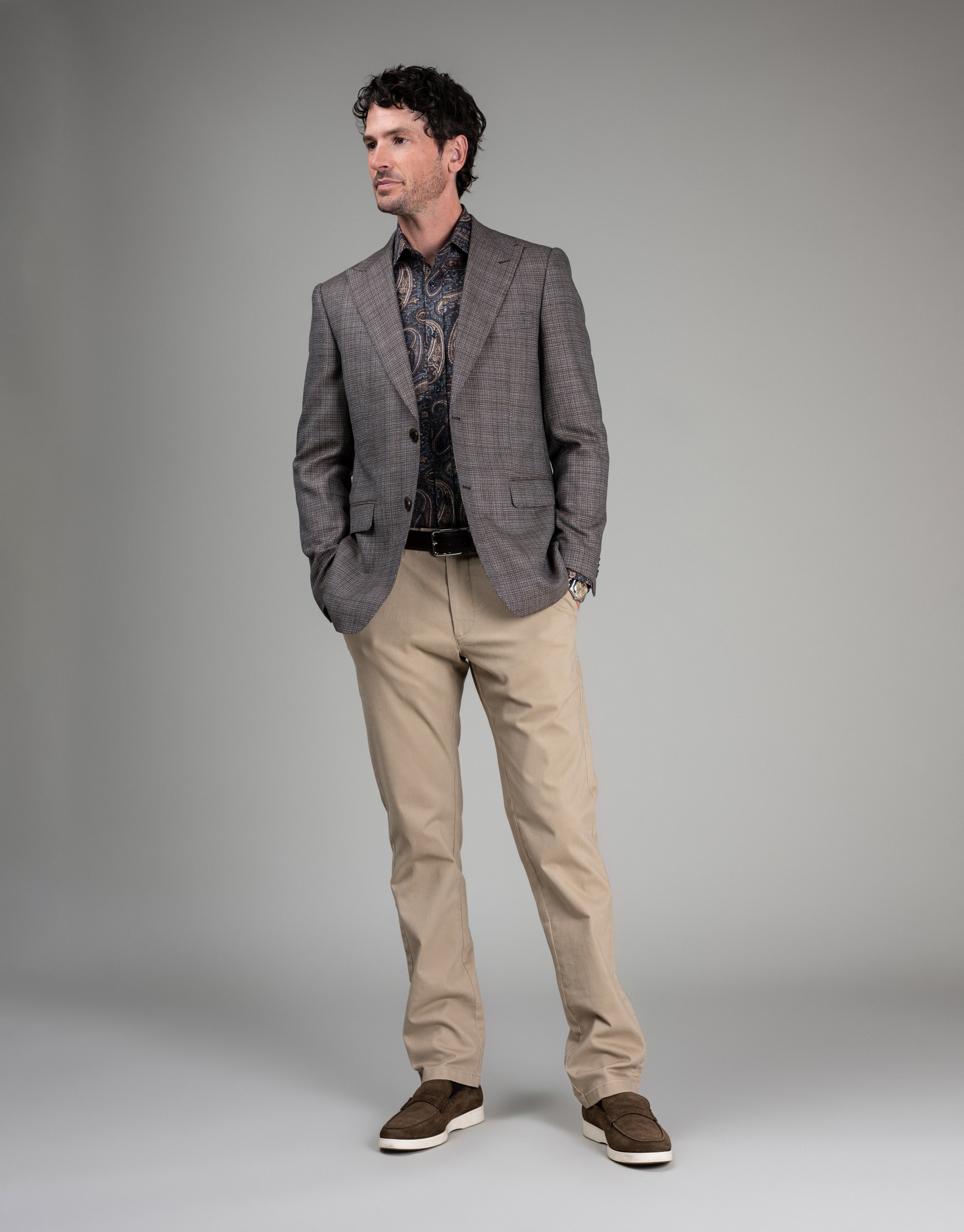Tyler Beige Brushed Twill Chinos