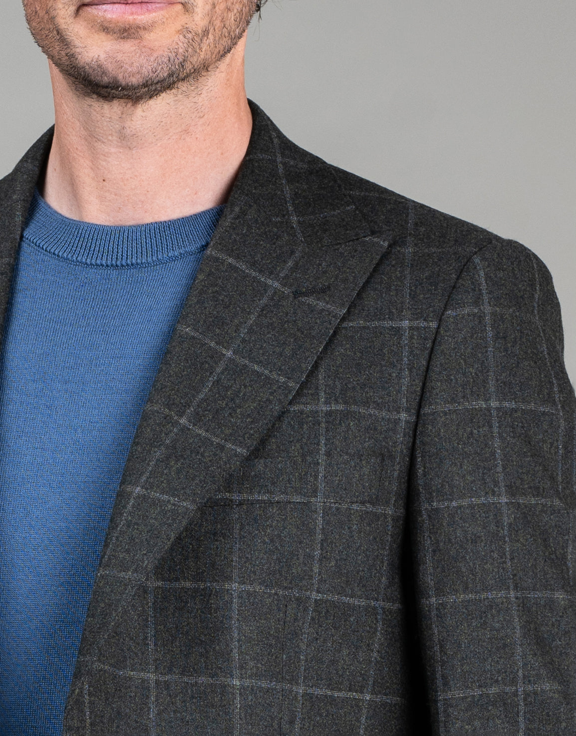 Lyon Dark Green Check Flannel Suit