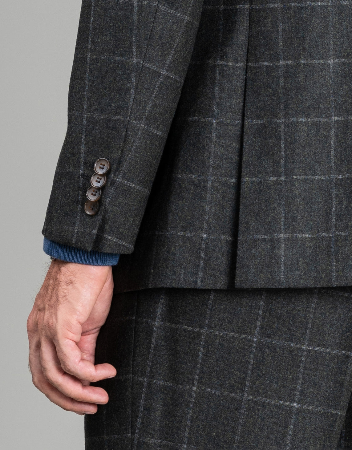 Lyon Dark Green Check Flannel Suit