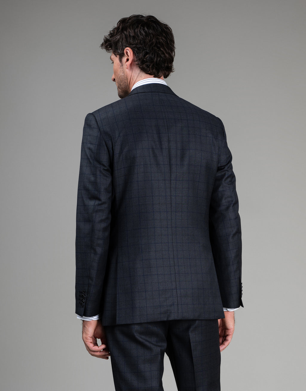Cooper Charcoal & Blue Check Suit Jacket
