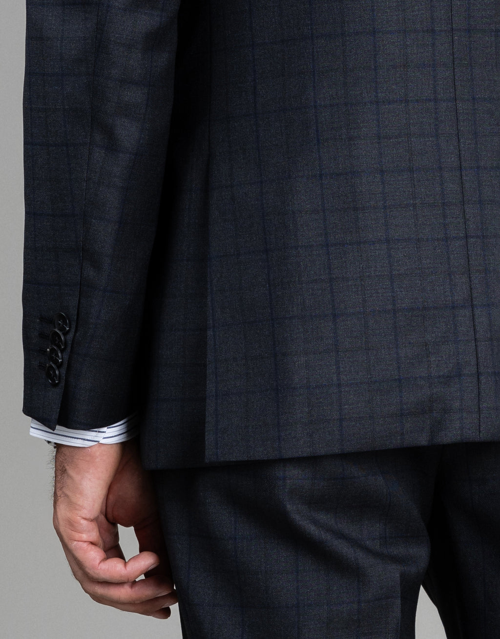 Cooper Charcoal & Blue Check Suit Jacket