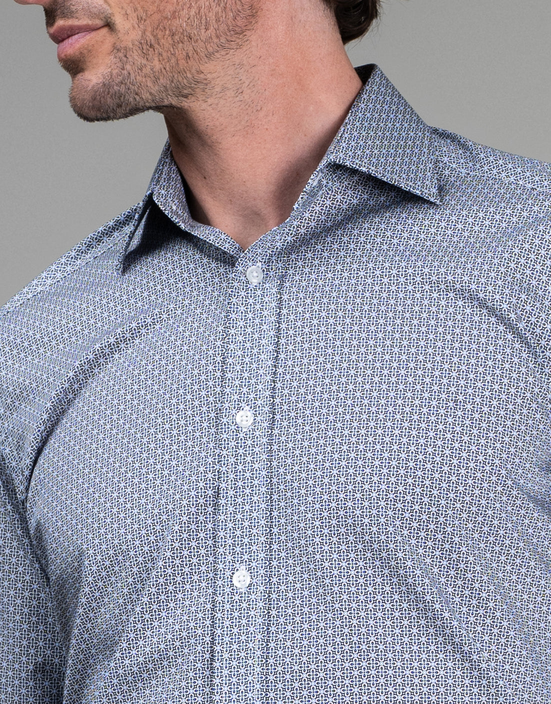 London Blue & Maroon Micro-design Print Shirt