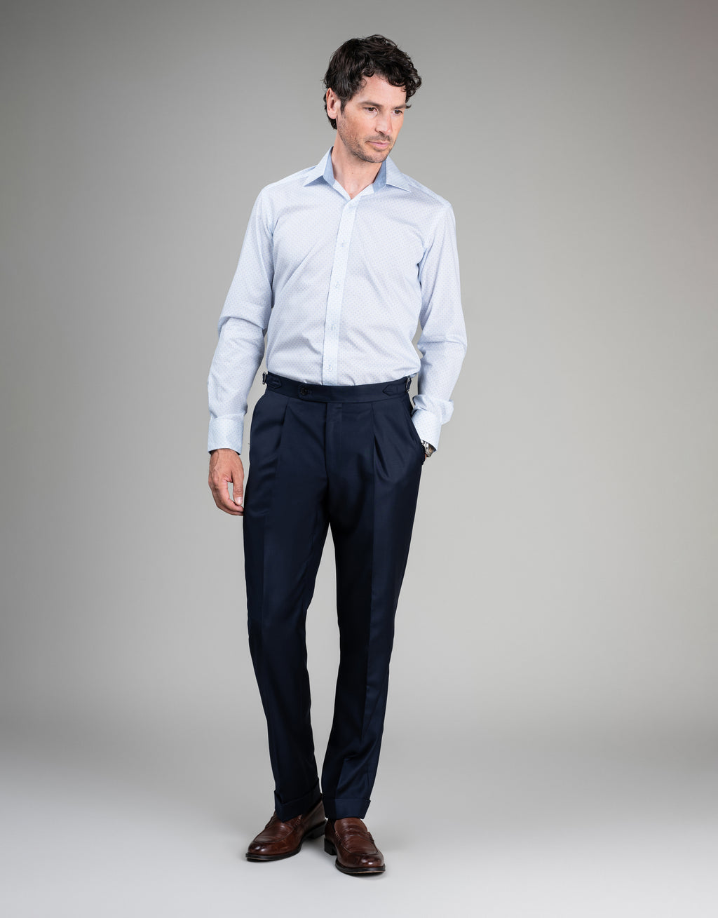 Barbican Light Blue & White Micro-design Shirt
