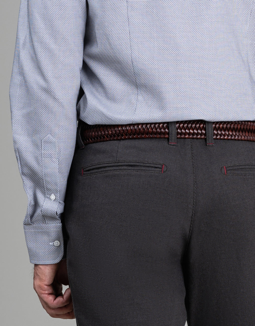 London Grey & Navy Textured Shirt