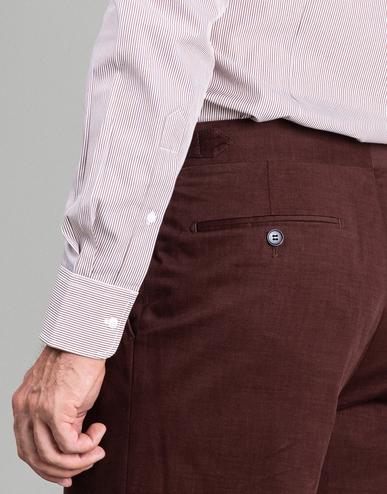 London Brown Pencil Stripe Shirt