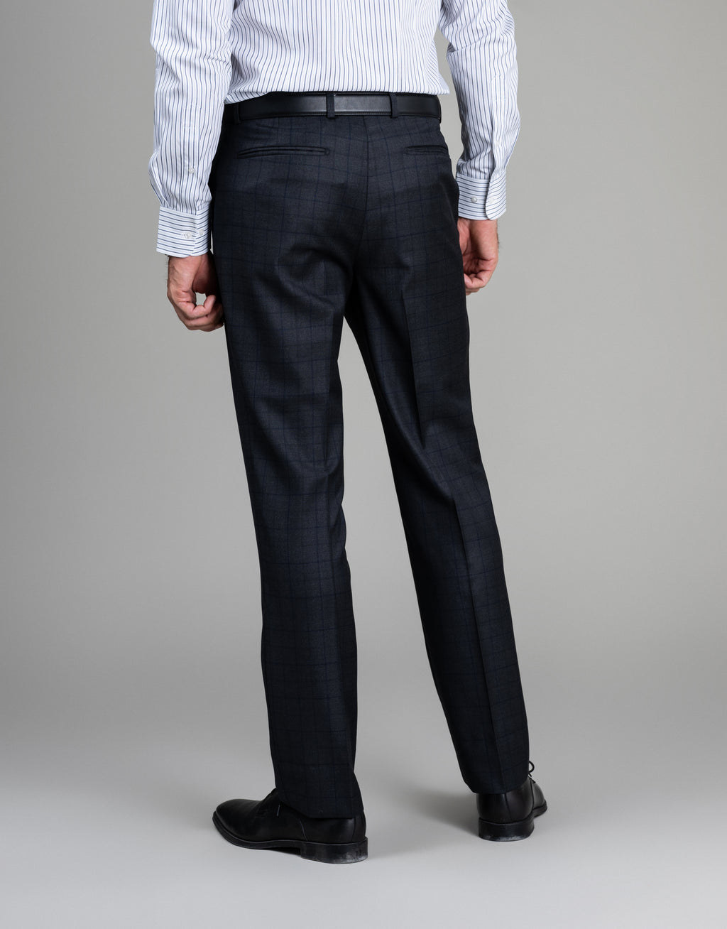 Lotus Charcoal Grey & Blue Check Trouser