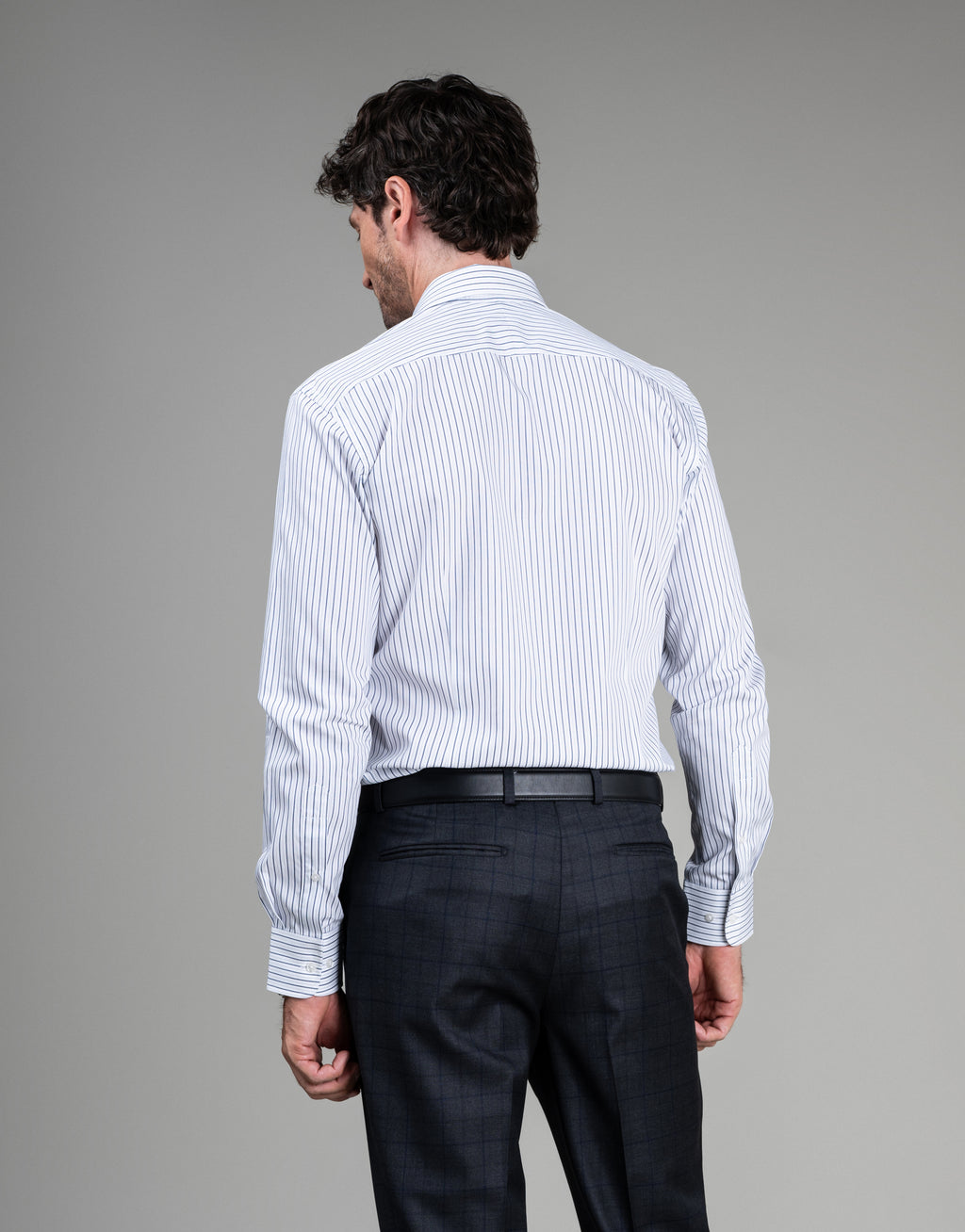 London White & Navy Stripe Shirt