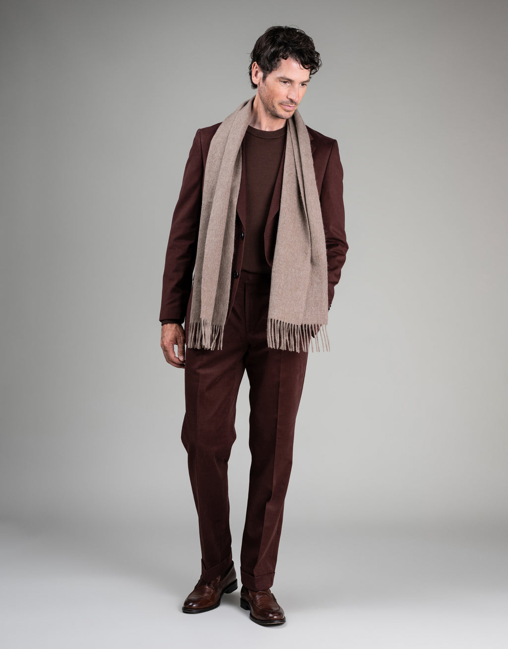 Cyprus Maroon Cotton-Cashmere Blazer