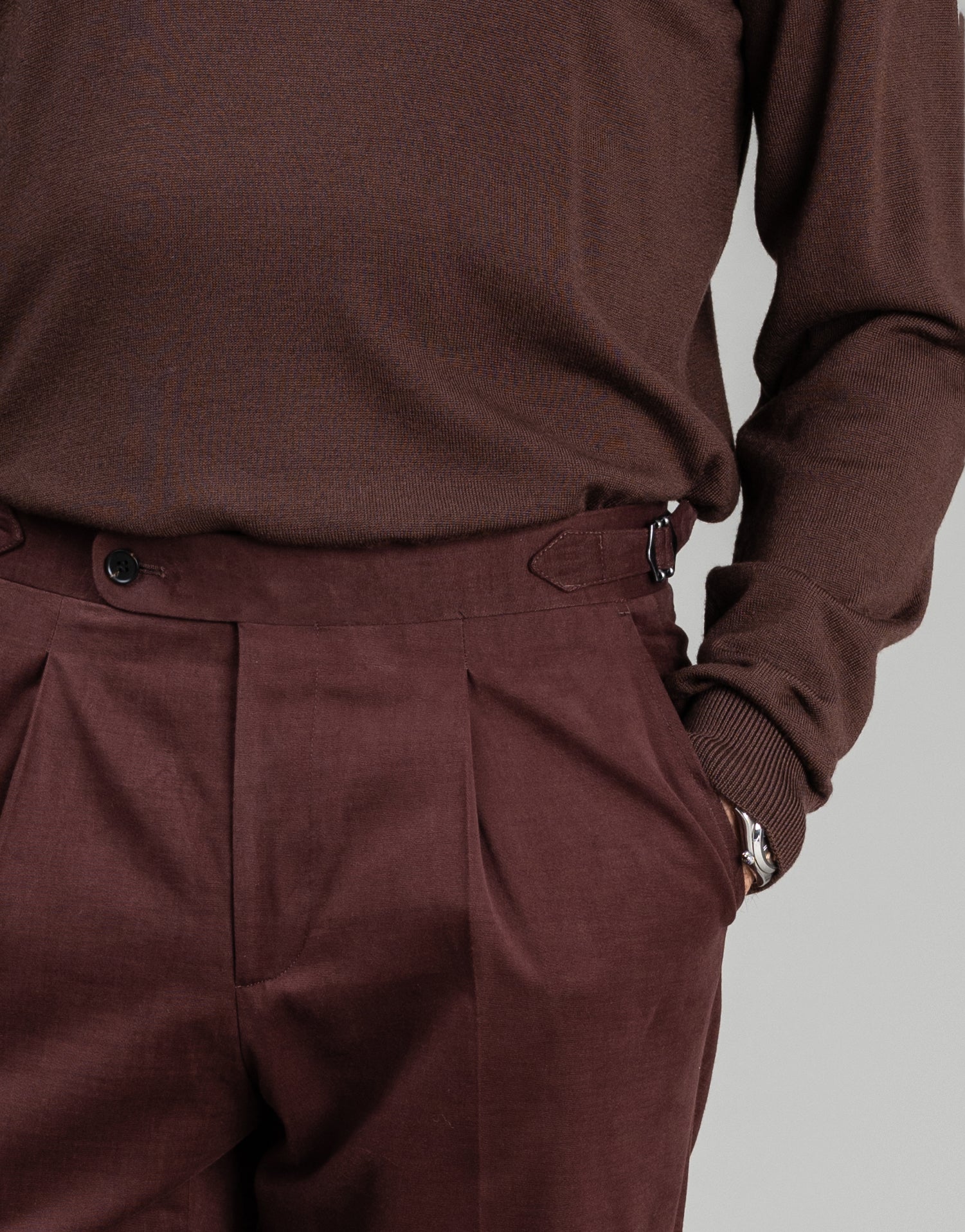 Naseby Mocha Brown Crew Neck Jersey