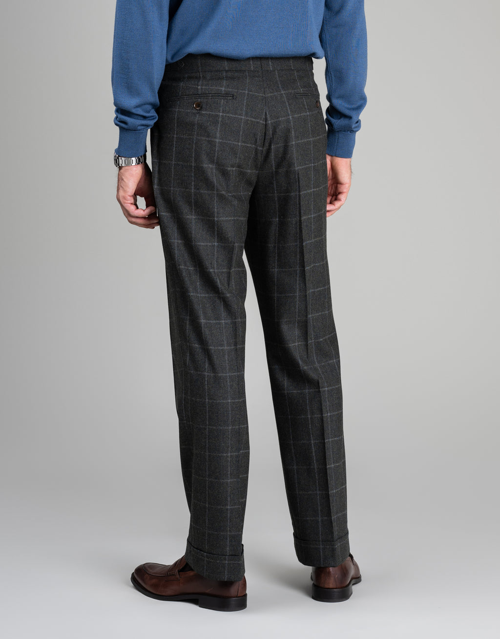 Lyon Dark Green Check Flannel Suit