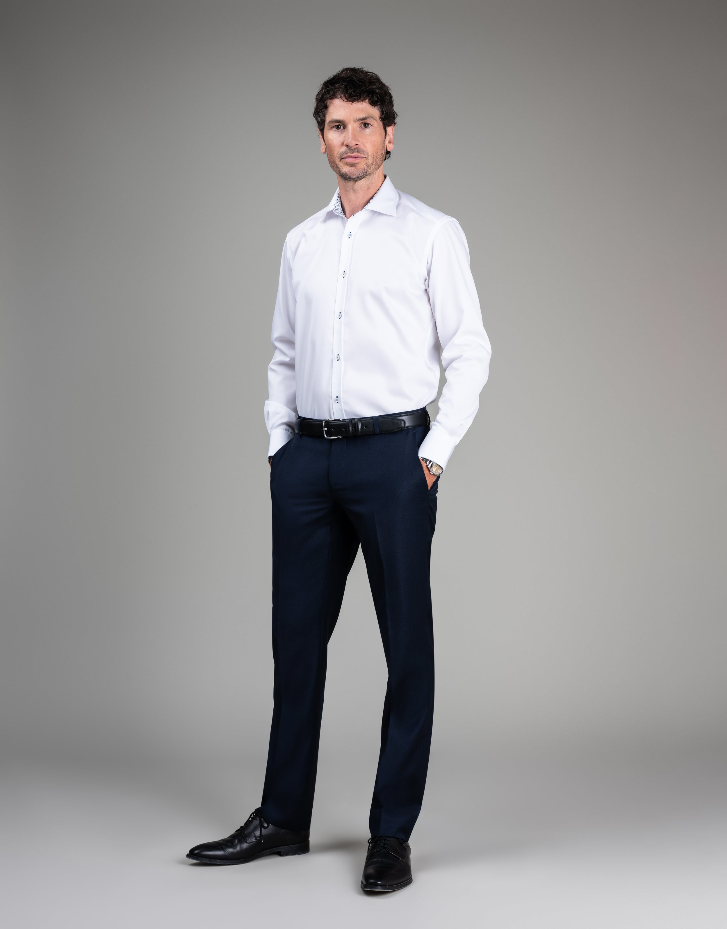 Barbican White Twill Smart Casual Shirt