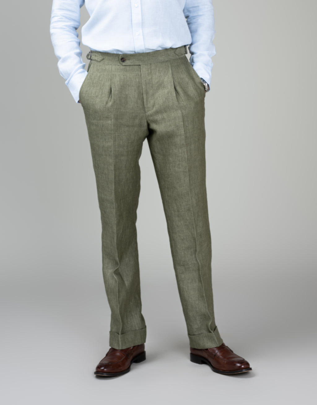 Evans Sage Green Linen Trouser