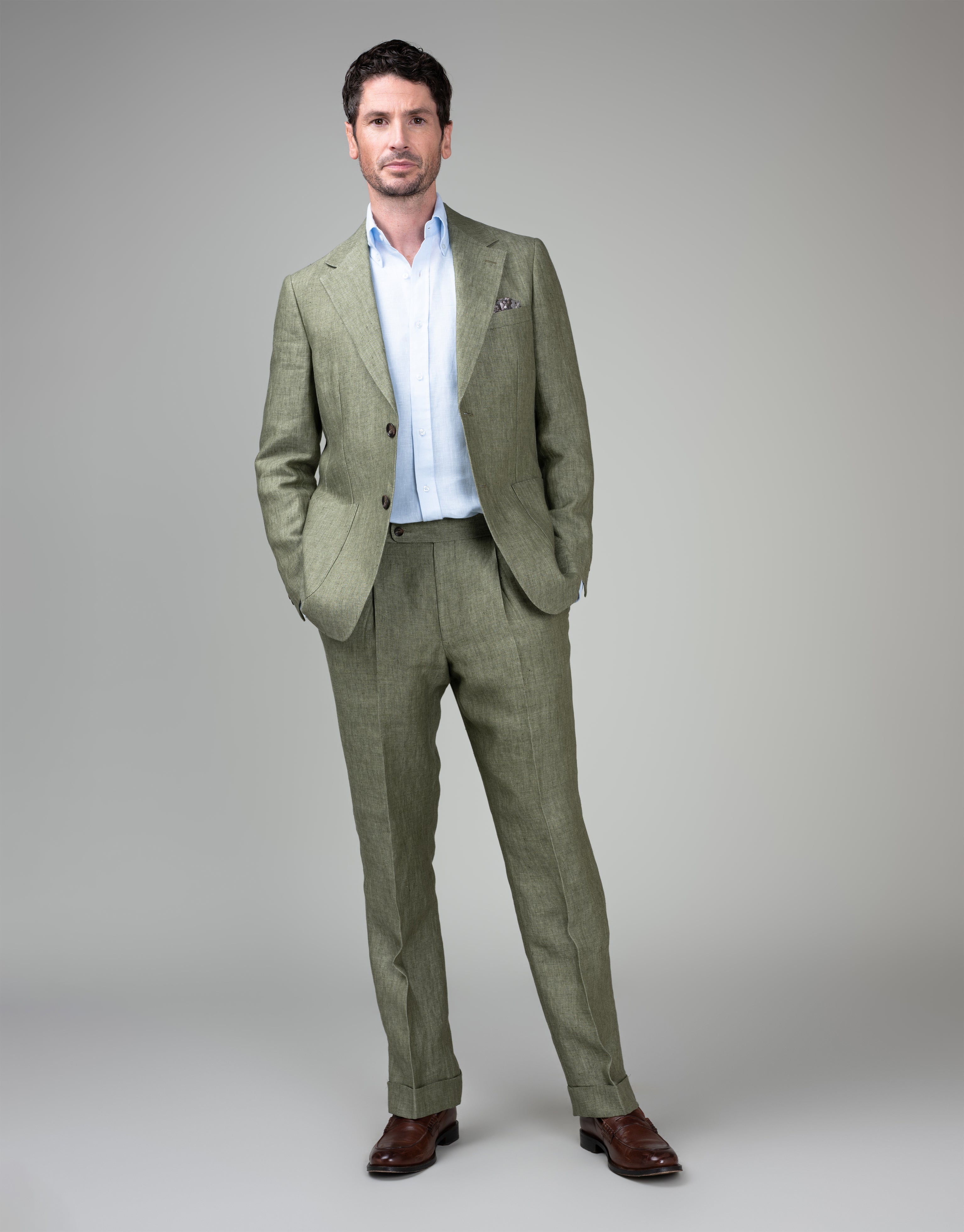 Malta Sage Green Linen Suit