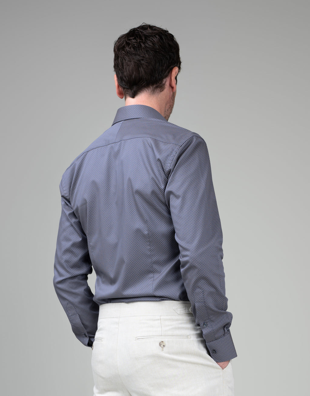 London Indigo & Gold Microdesign Shirt