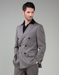 Doppio Brown Solaro Double Breasted Jacket