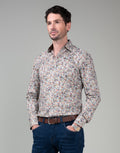 Barbican Multicolour Dappled Spot Print Shirt