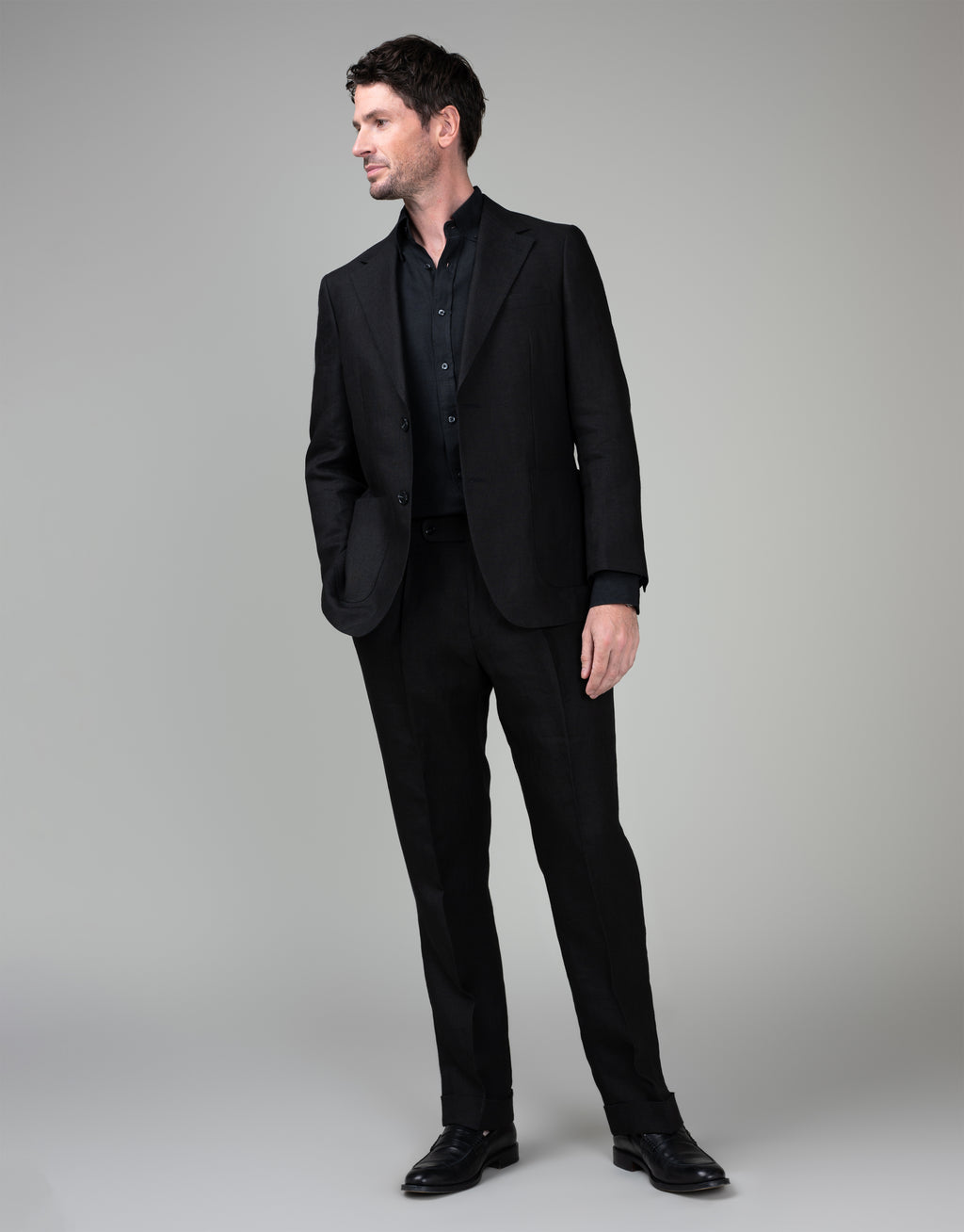 Malta Black Linen Suit