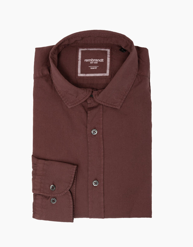 Alfred Burgundy Twill Shirt