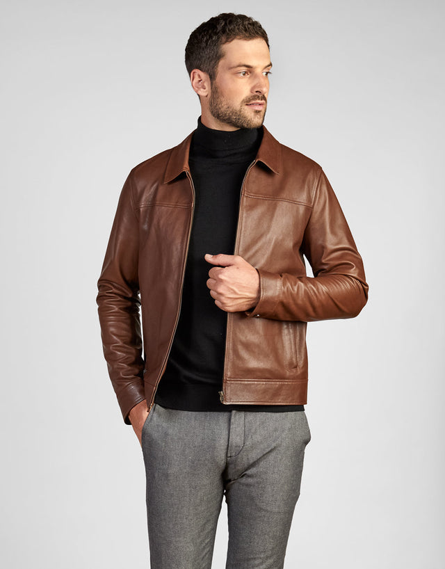 Ryder Tobacco Leather Jacket