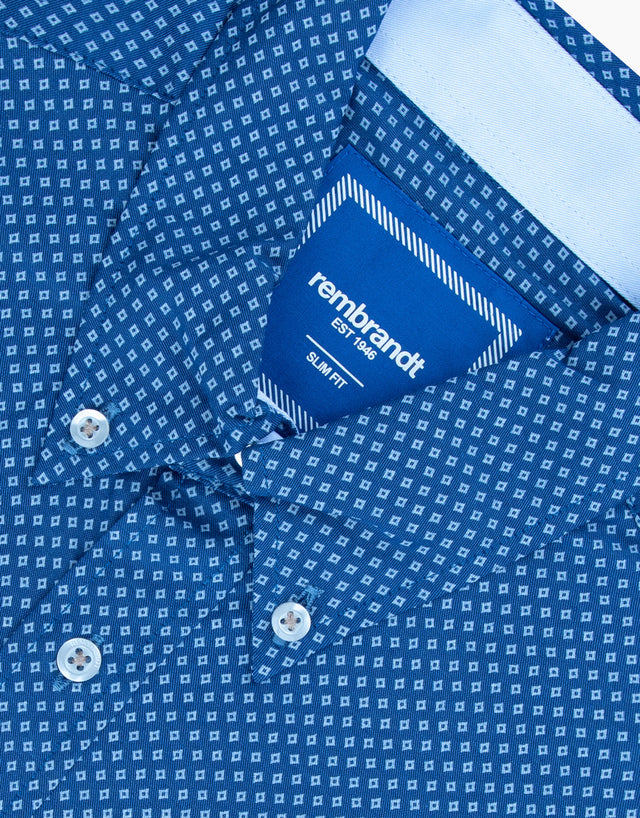 Ohope Blue & White Print Shirt