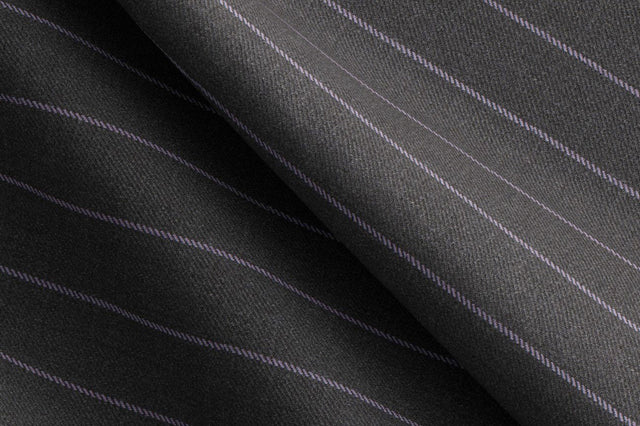 Made To Measure Grey with Lilac Chalk Stripe Trouser