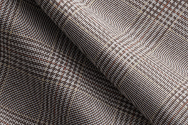 Made to Measure Brown & Beige Glen Check Trouser