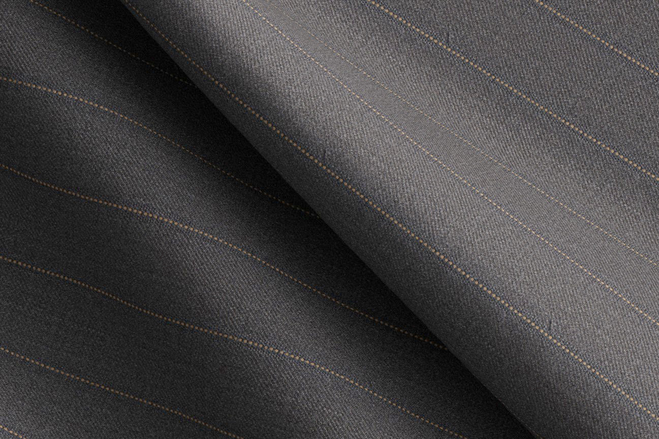Made To Measure Grey/Sand Pin Dot Fancy Stripe Trouser