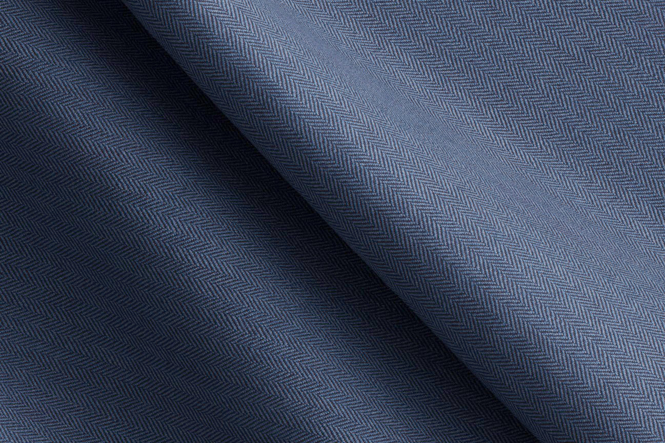 Made To Measure Blue Herringbone Waistcoat