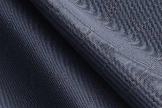 Made to Measure Steel Blue & Rust Glen Check Trouser