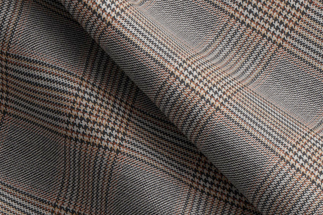 Made To Measure Tan Contrast Glen Plaid Fancy Waistcoat