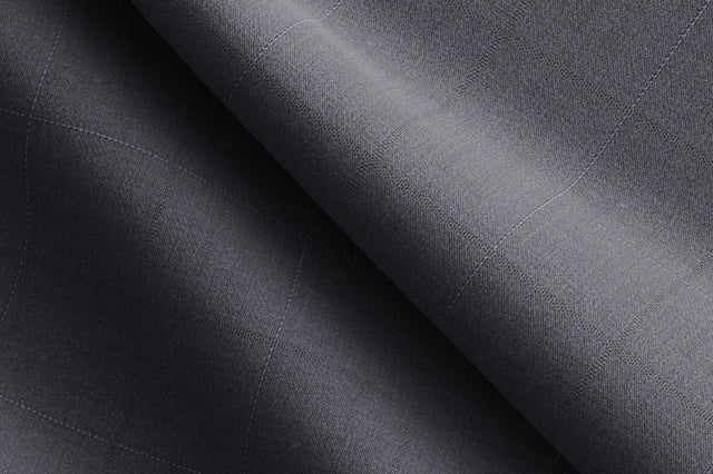 Made to Measure Grey Windowpane Check Trouser